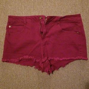 maroon shorts